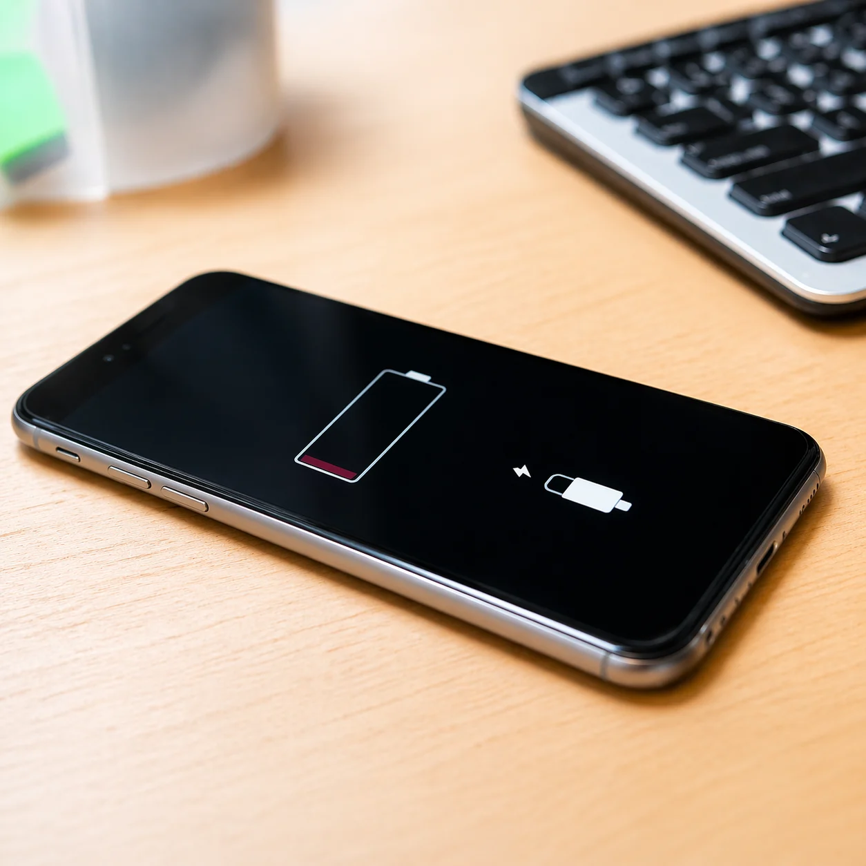 Low battery in modern workspace | Mobile Mate